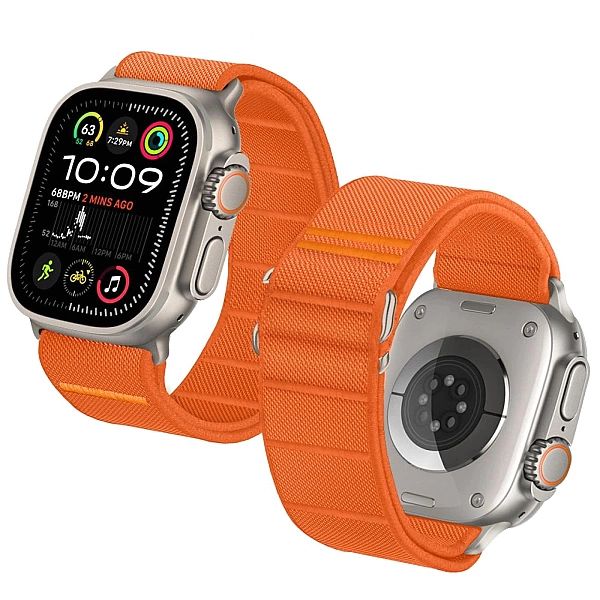 Pasek Tech-Protect Nylon na Apple Watch 44 / 45 / 46 / 49 mm - pomarań