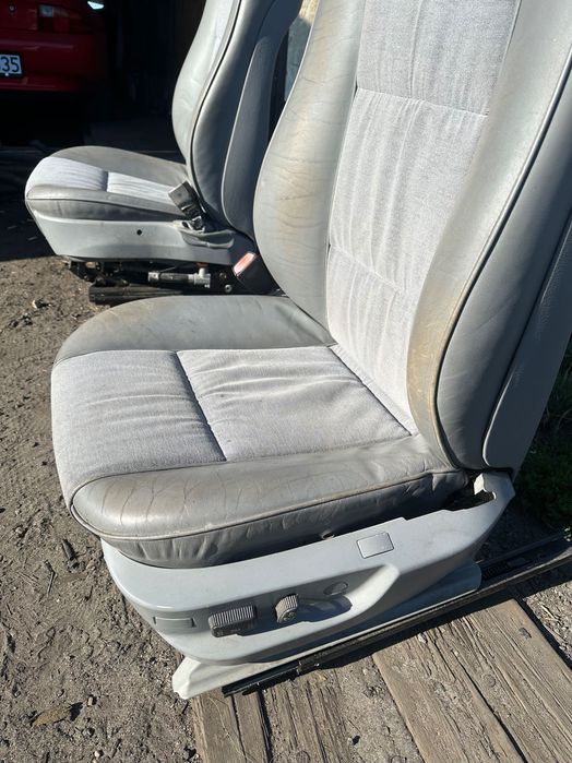Fotele polskora BMW E38 szare komplet elektryczne boczki kanapa