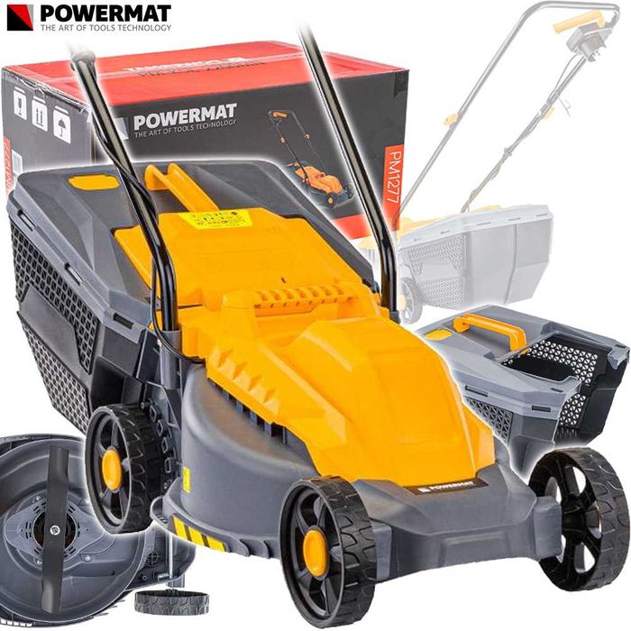 POWERMAT Kosiarka Elektryczna Trawy 2200w Nóż 32cm Lekka Duży PM1277
