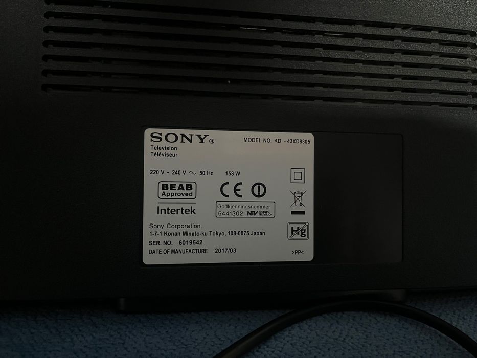 Sony Bravia 43” 4K Android TV KD43XD8305