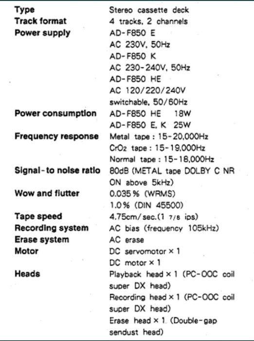 Stereo Cassette Deck Aiwa AD-F850