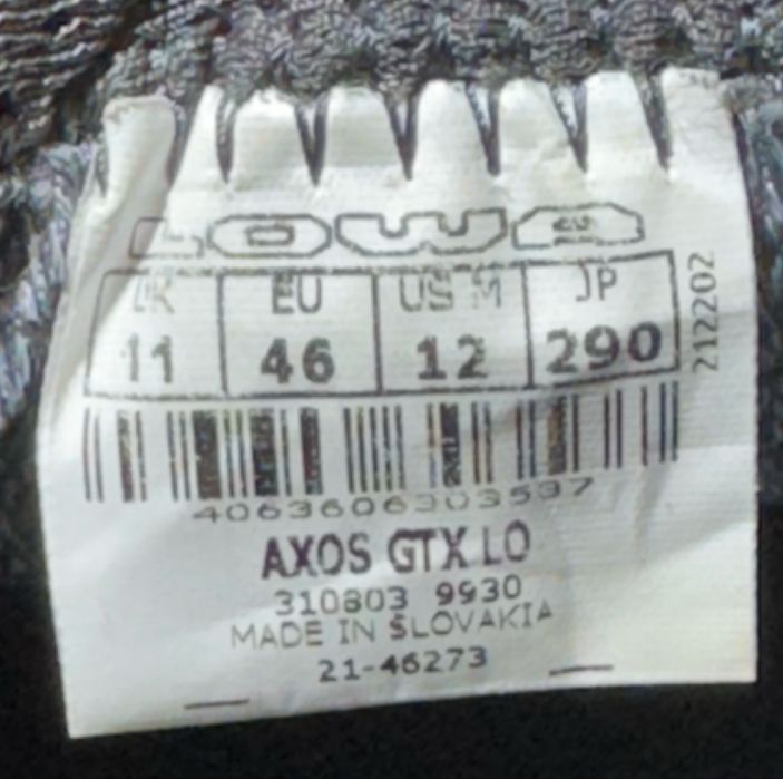 Трекінгові кросіаки Lowa  Axos GTX Gore-Tex. Розмір 46(29 см)
