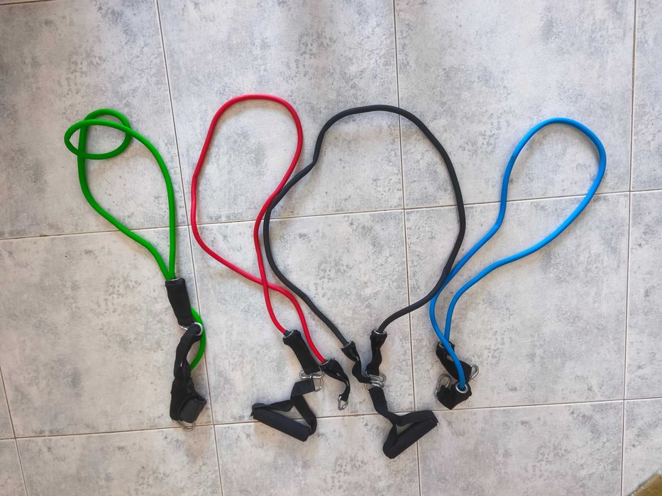 Kit de Elásticos de Resistência com Pegas – 4 Intensidades