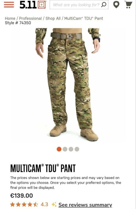 Комплект тактичного одягу 5.11 MULTICAM