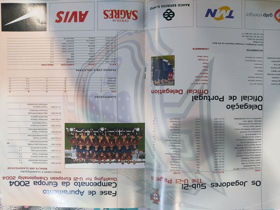 Programa de jogo portugal-inglaterra sub-21 2004