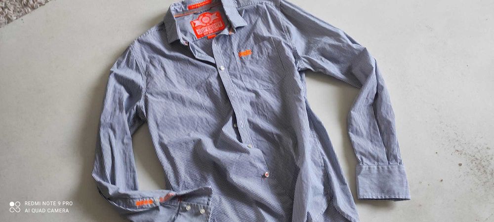 SUPERDRY koszula Paseczki Premium Logowania taliowana Slim L/XL