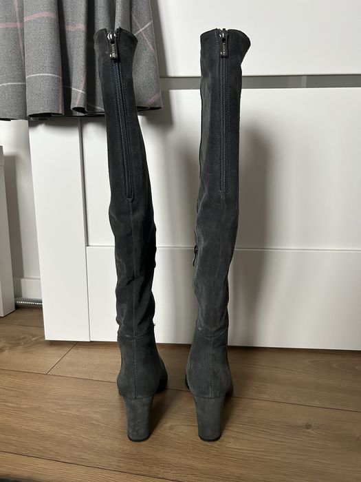 Kozaki zamszowe Lasocki 37 grafitowe szare