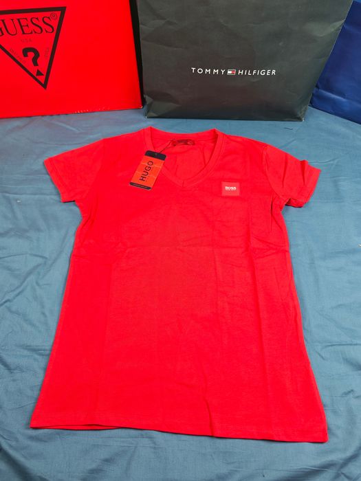 Koszulka damska tshirt Hugo Boss kolory krótki rękaw premium S-XXL serek