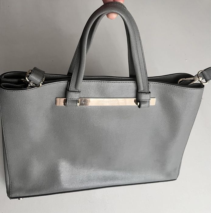 Skórzana szara torebka topowej marki Bohoboc