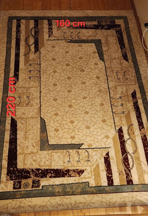 Piękny i zadbany DYWAN 160X220  beige+ burgundy
