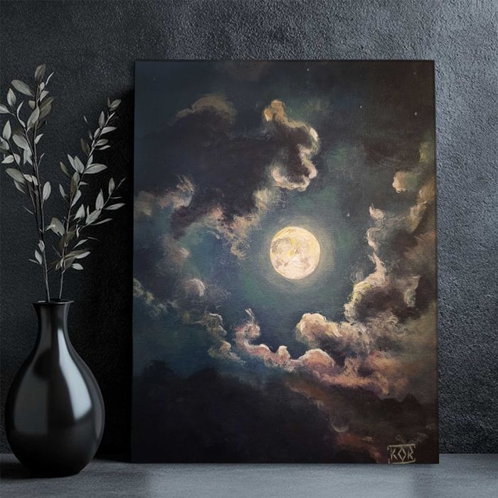 Painting. Acrylic. Full Moon. March 3, 2026