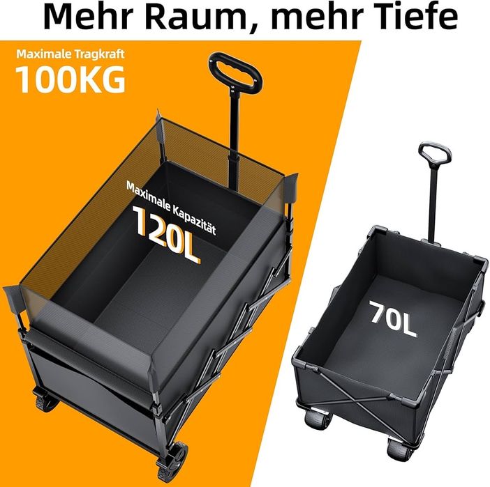 RYGEO Składany wózek transportowy 70/120L