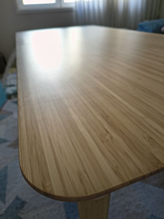 Mesa / Secretária IKEA ANFALLARE + HILVER – bambu – 140x65 cm