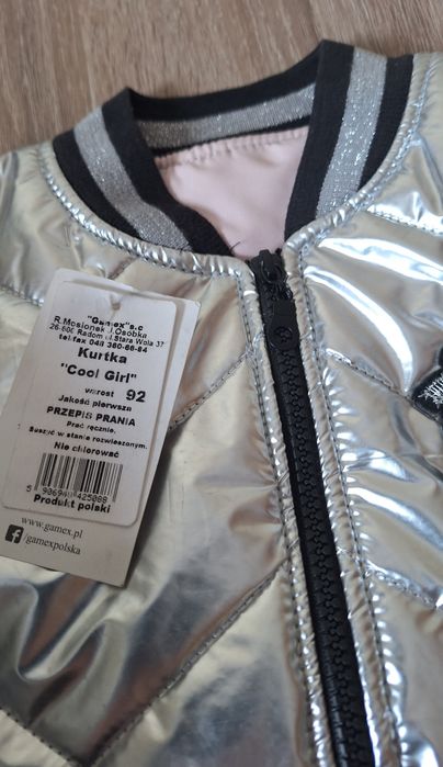 Kurtka wiosenna srebna bomberka  98/104 Gamex