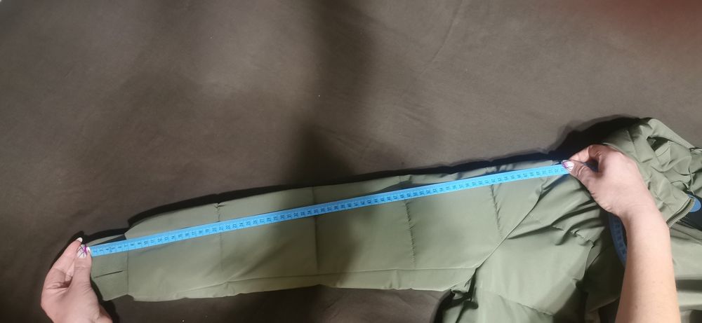 ZARA płaszcz damski kurtka zimowa z kapturem khaki xs