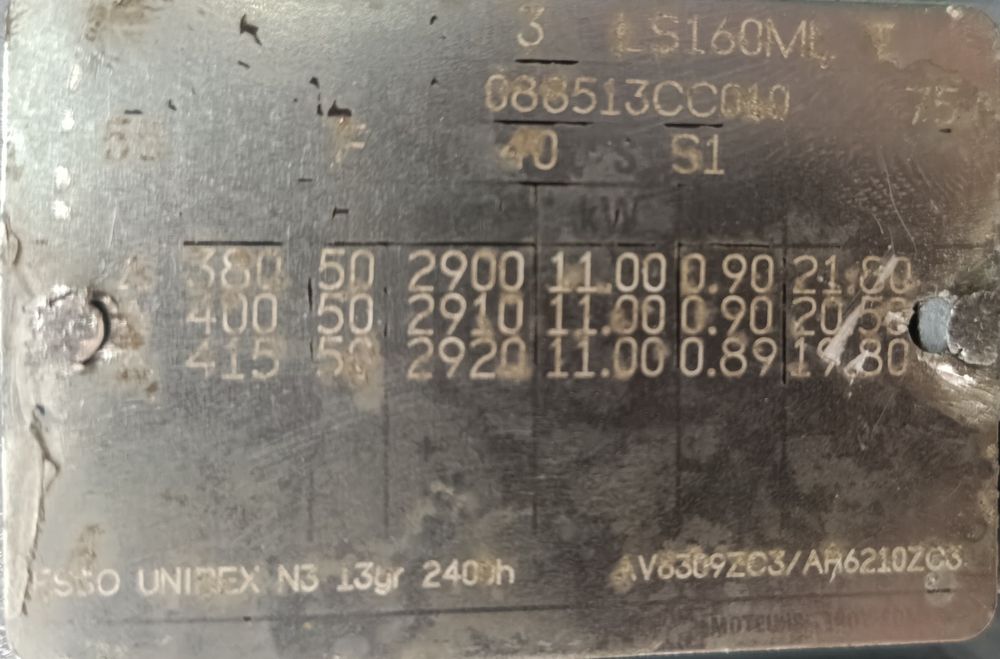 Електродвигун Leroy - Somer 11 кВт , 2900 об/хв  (Франція), Б/В, чудовий стан