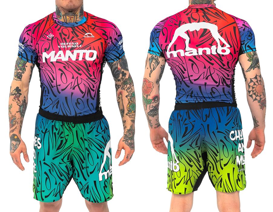 Комплект Рашгард + Шорты Manto Coral/Dogs/Gradient