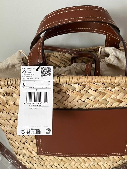 Torba Mango z naturalnych włókien z kieszenią