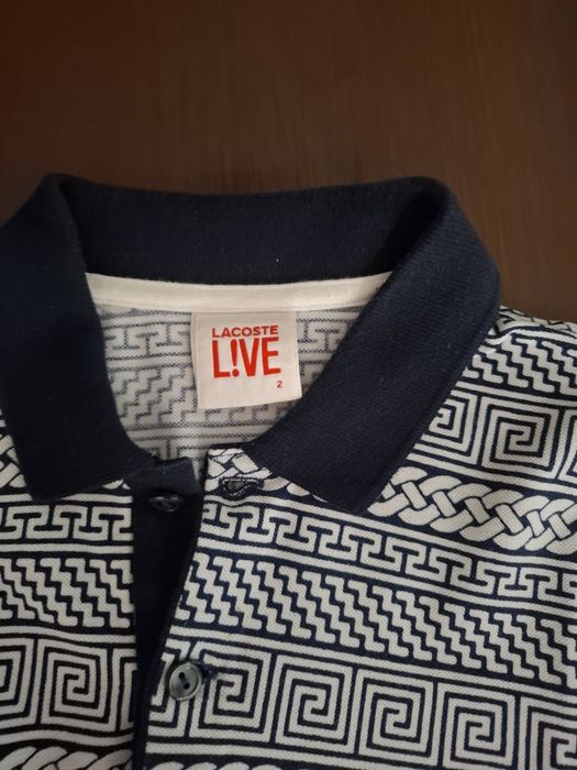 Polo lacoste azul e branco