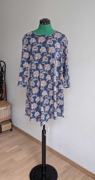 Asymetryczna tunika Seasalt Cornwall 44 XL bawełna organiczna kwiaty