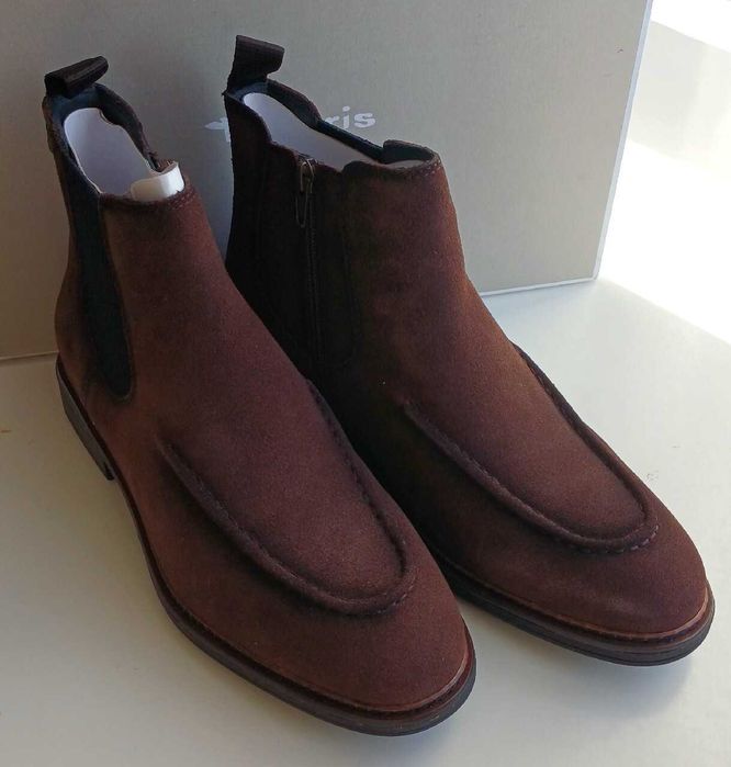 Botki sztyblety z naturalnej skóry Tamaris 41 brązowe czekoladowe