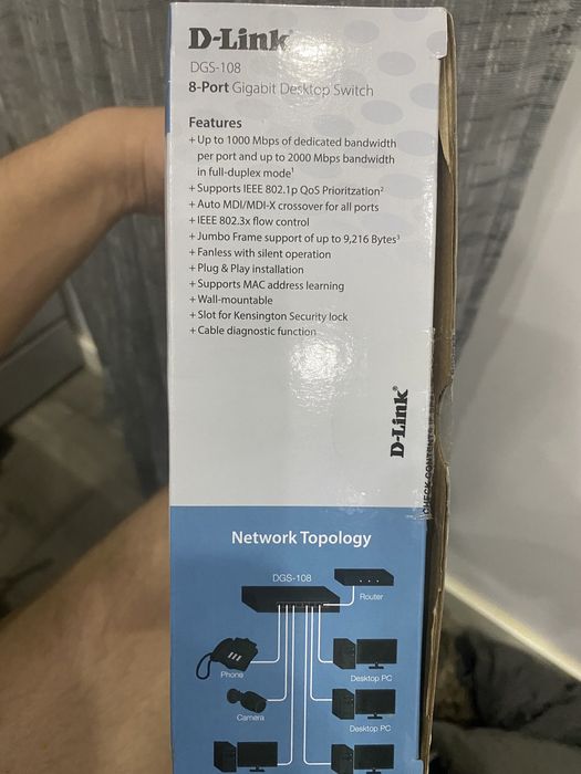 Repartidor Switch DLINK DGS108 (8 Portas Gigabit 2000 Mbps