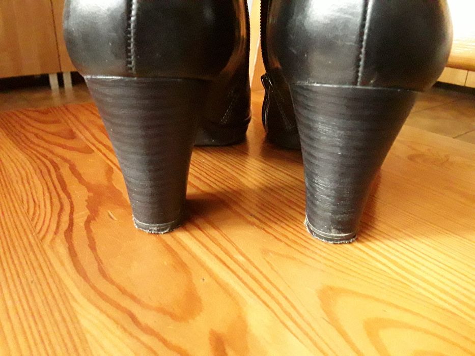 Botki czarne Tamaris Skóra Naturalna