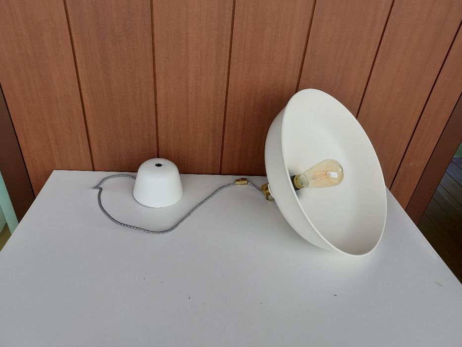 Candeeiro suspenso RANARP Ikea, branco-bege, 38 cm