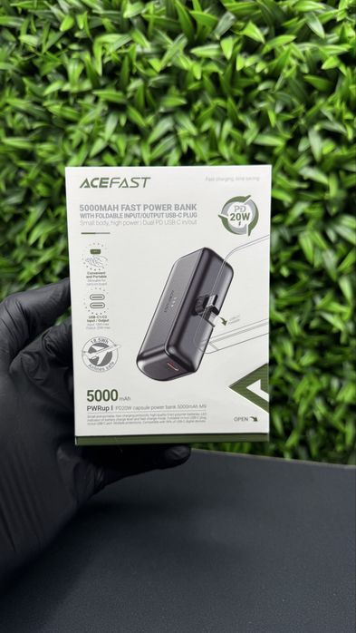 Качесвенный не большой павербанк 5000 mAh 20w PD QC Acefast гарантия