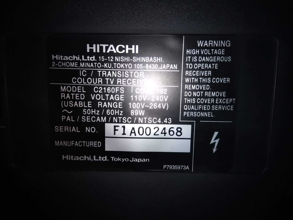 Телевізор кінескопний Hitachi C2160FS у гарному стані але без пульта