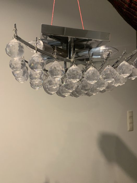 Plafon chrom z kryształkami