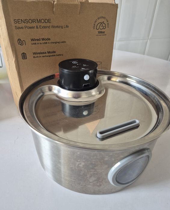 Fonte Água (Cão /Gatos) sem fios com sensor de movimento (3.2 litros)