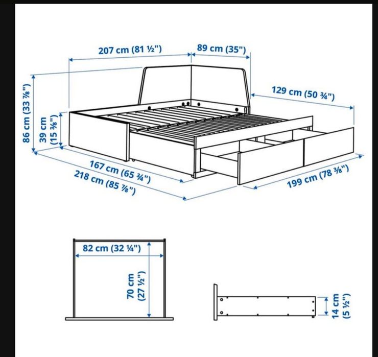 Ліжко односпальне трансформер в двоспальне Ikea FLEKKE