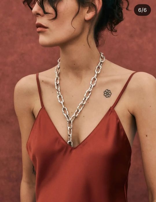 Сукня плаття на бретелях Zara сатинова у розмірі L