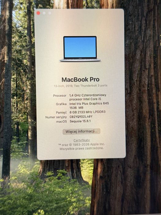 Macbook Pro 2019 toutch bar