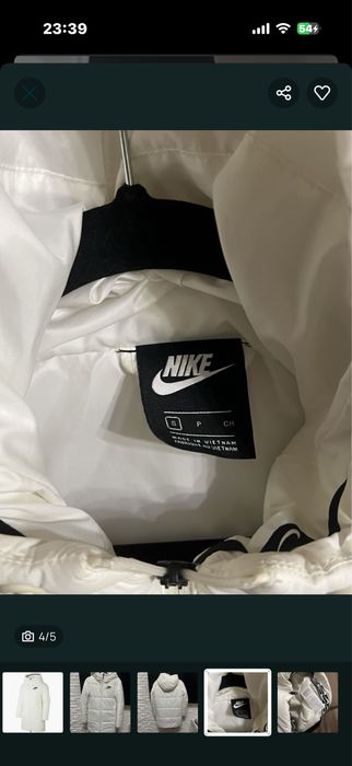 куртка пуховик найк nike біла