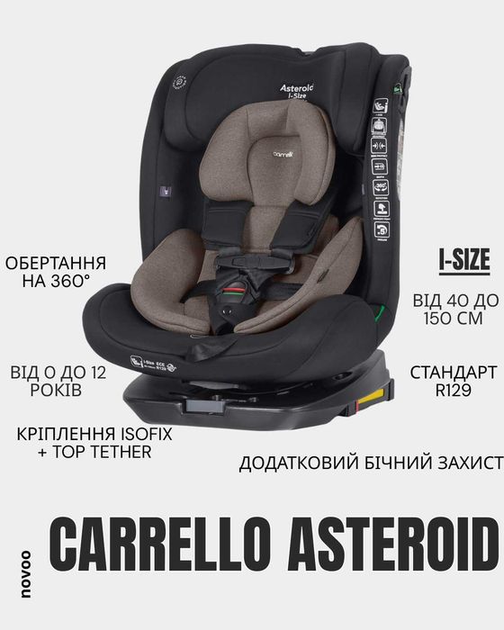 Автокрісло Carrello Asteroid i-Size 40–150 см ISOFIX 360° НОВЕ