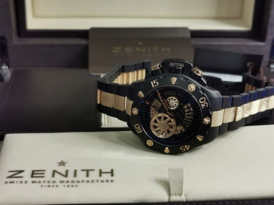 Zenith Xtreme cronometro el primero 1000m. titanio oro