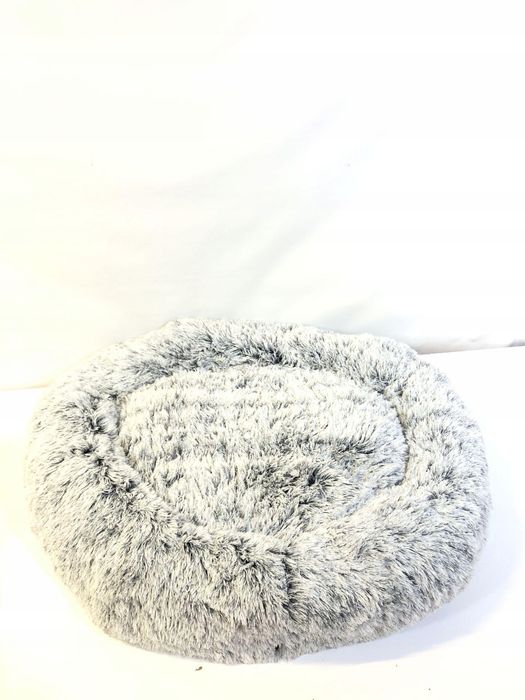 Flauszowe legowisko dla psa i kota 100 cm szare antypoślizgowe