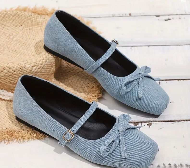 Джинсові балетки