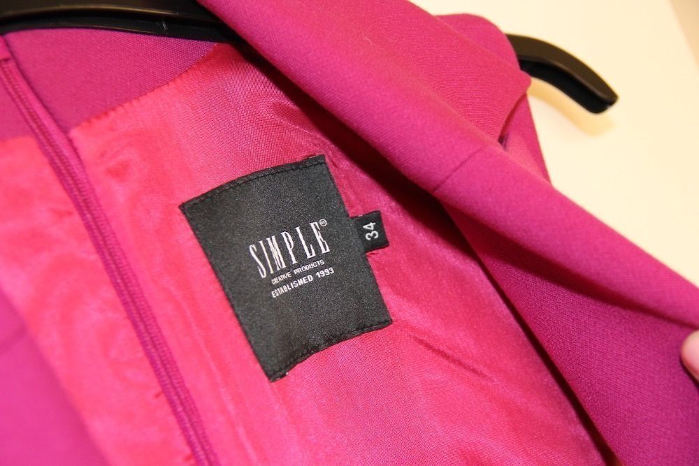 ANNA Dec simple sukienka suknia 34 xs 36 s rozowa fuksja fiolet