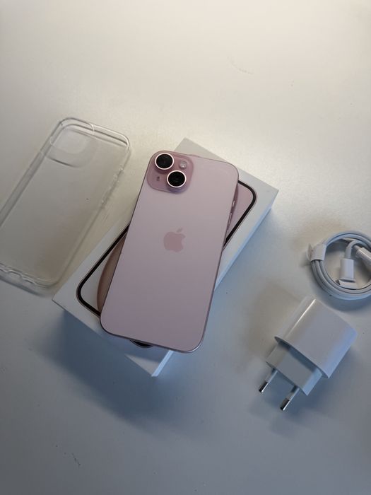 iPhone 15 128gb różowy bateria 100% komplet