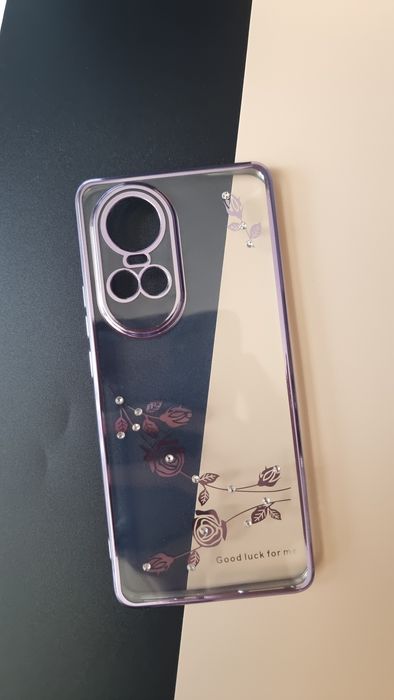 Etui Błyszczące do OPPO Reno 10 / 10 Pro 5G Plecki z Kwiatami case 2w1