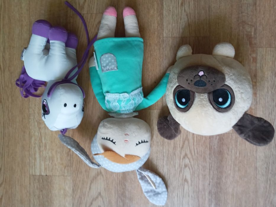 М'які іграшки зайка, собака, єдінорог