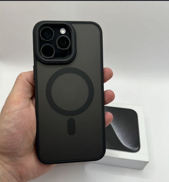 Чехол для iPhone 15 Plus Black Matte with MagSafe MagSafe беспроводне