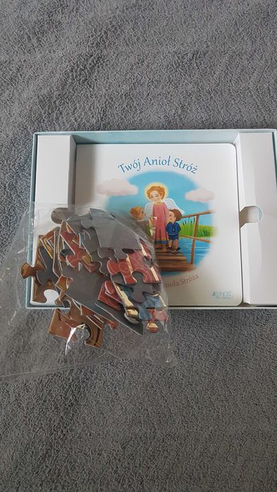 Twój Anioł Stróż, książeczka i złocone puzzle