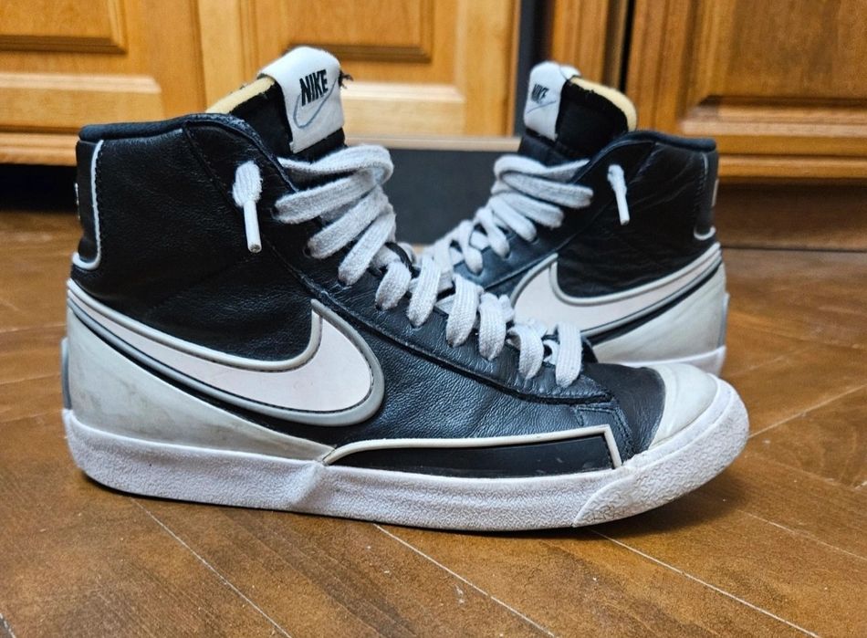 Nike Blazer Mid '77 infiniti black leather shoes vintage rare