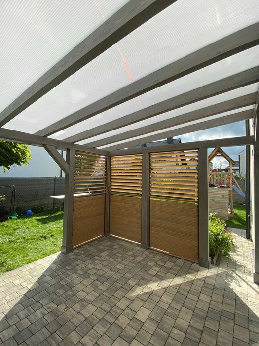 Zestaw shutters, ruchome żaluzje stalowe, deska sosna AB 20x95 mm