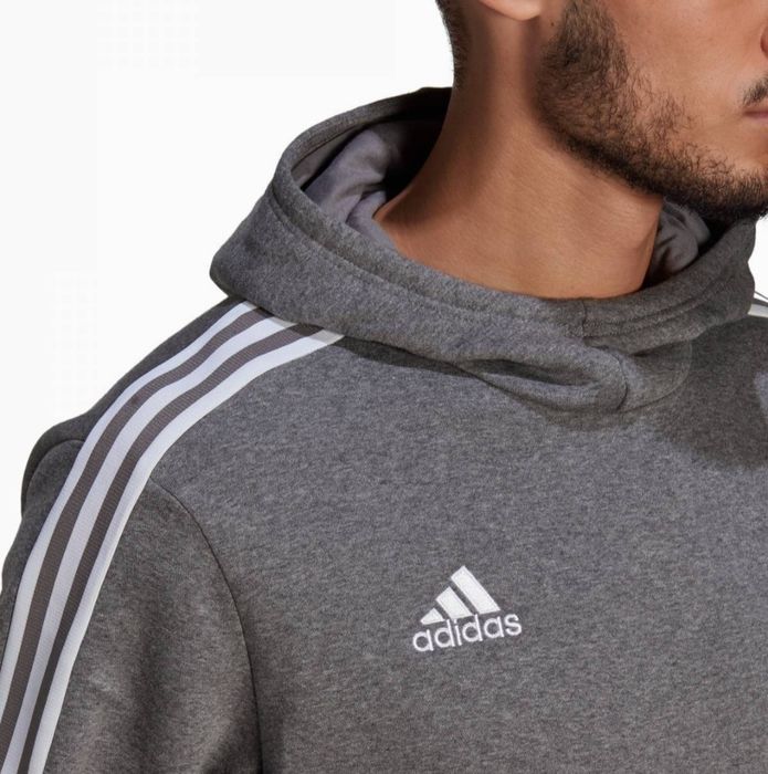 Adidas extra ciepła Bluza z kapturem szara rozm 128 _ 7 - 8 lat