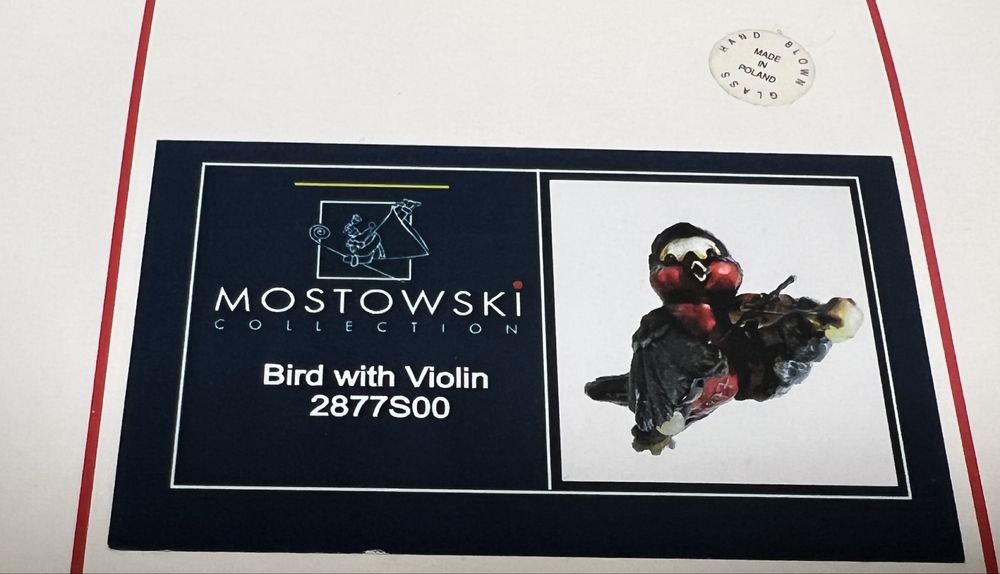 Ptaszek ze skrzypcami bombka szklana Komozja Family
